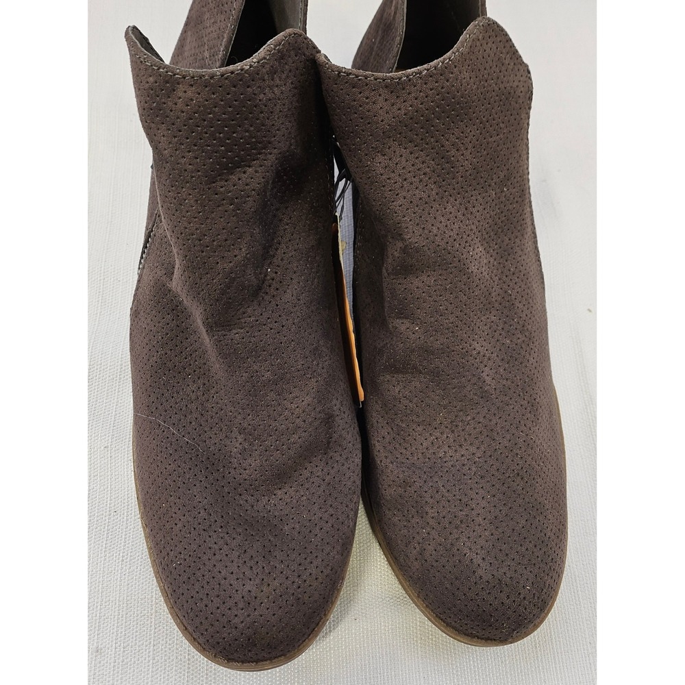 Universal Thread Womens Ankle Boots Perforated Suede Side Zip Gray Size 11